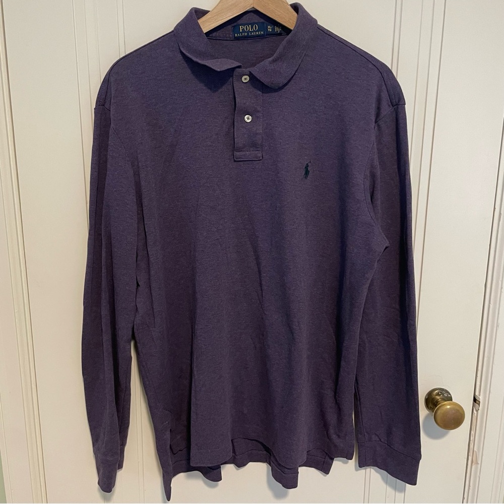 Polo Ralph Lauren Men's Purple Polo Long‎ Sleeve Shirt XL